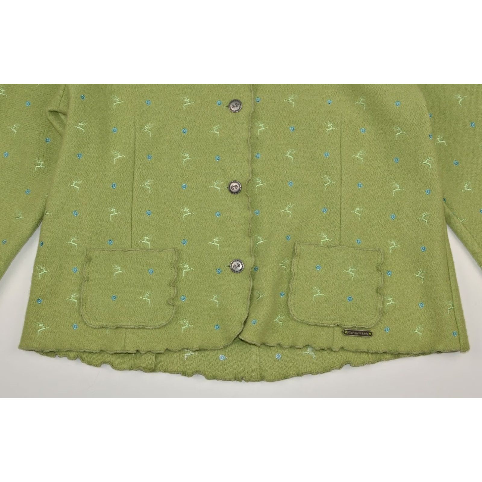 Vintage VINTAGE Hammerschmid Wmns Embroidered Deers Pattern Wool Cardigan Sweater Tyrol Sz D 50 Green Womens Cardigan Wool Embroidered Deers Pattern 50s Size XL / US 12-14 / IT 48-50 - 4 Thumbnail