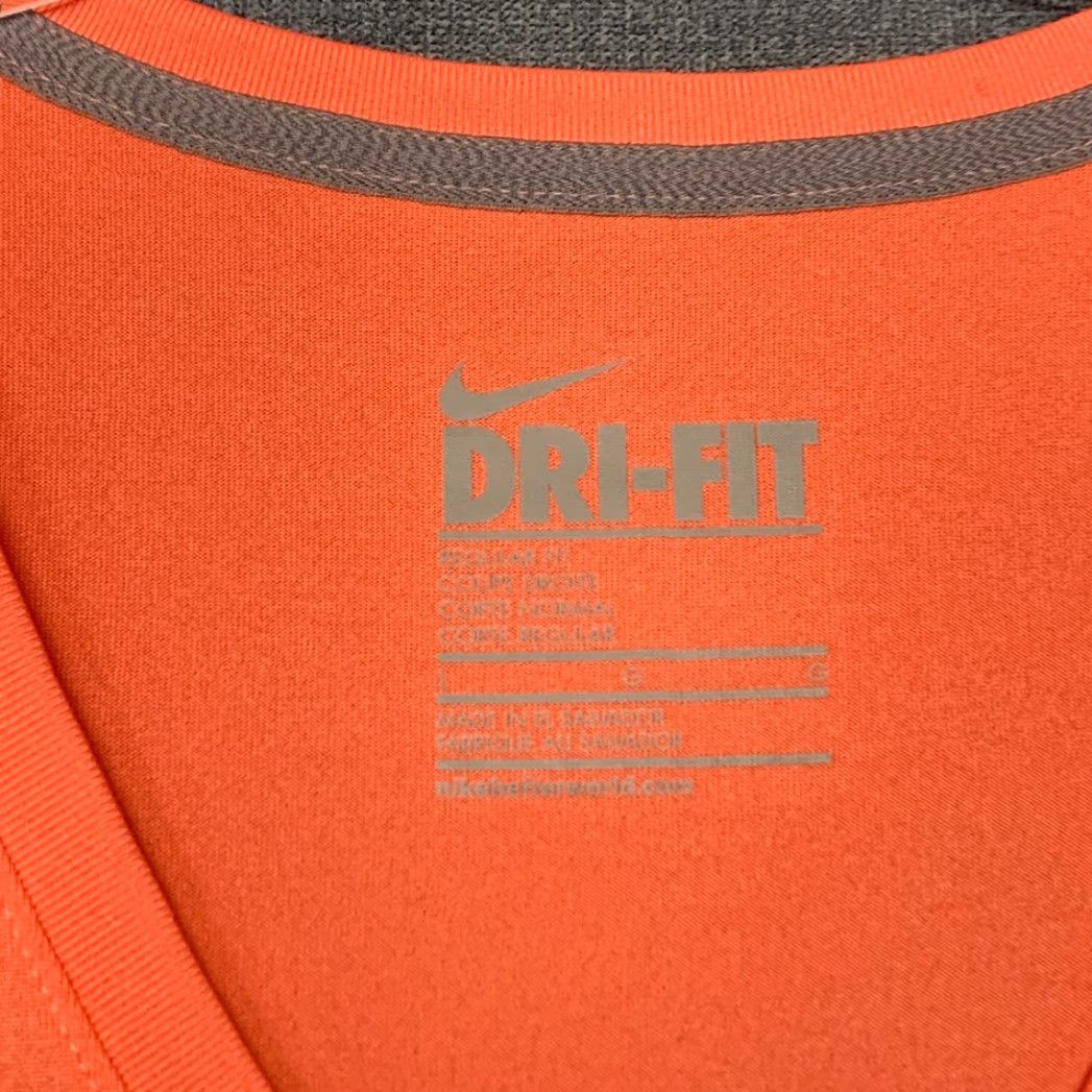 Nike Nike Dri-Fit T-Shirt Womens L Orange V-Neck Swoosh Logo Streetwear Regular Fit Size L / US 10 / IT 46 - 6 Thumbnail