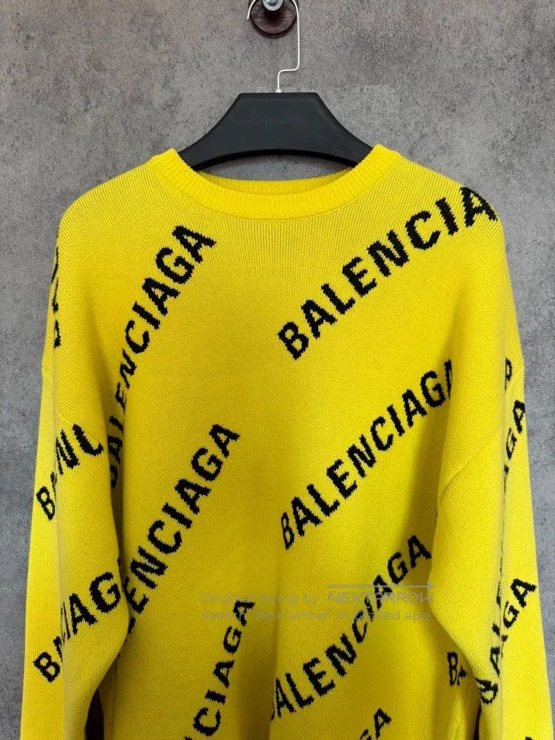 Balenciaga Balenciaga Yellow Logo Print Sweater. Size US S / EU 44-46 / 1 - 2 Thumbnail