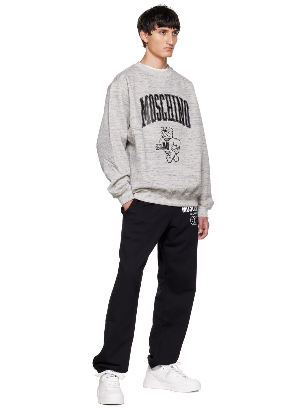 Moschino o1y0225 Logo Crewneck Sweatshirt in Grey Size US S / EU 44-46 / 1 - 4 Thumbnail