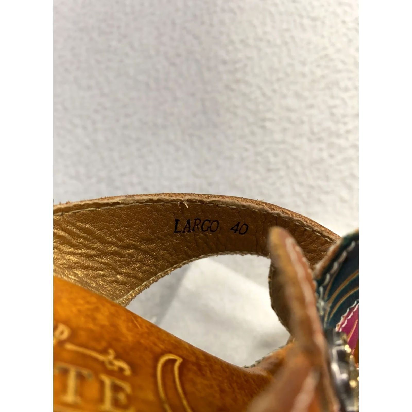 Vintage L’artiste Sandals Women's Brown Leather Wedge Strappy Flower Design 7.5 US Sandal Vint? Size US 8 / IT 38 - 7 Thumbnail