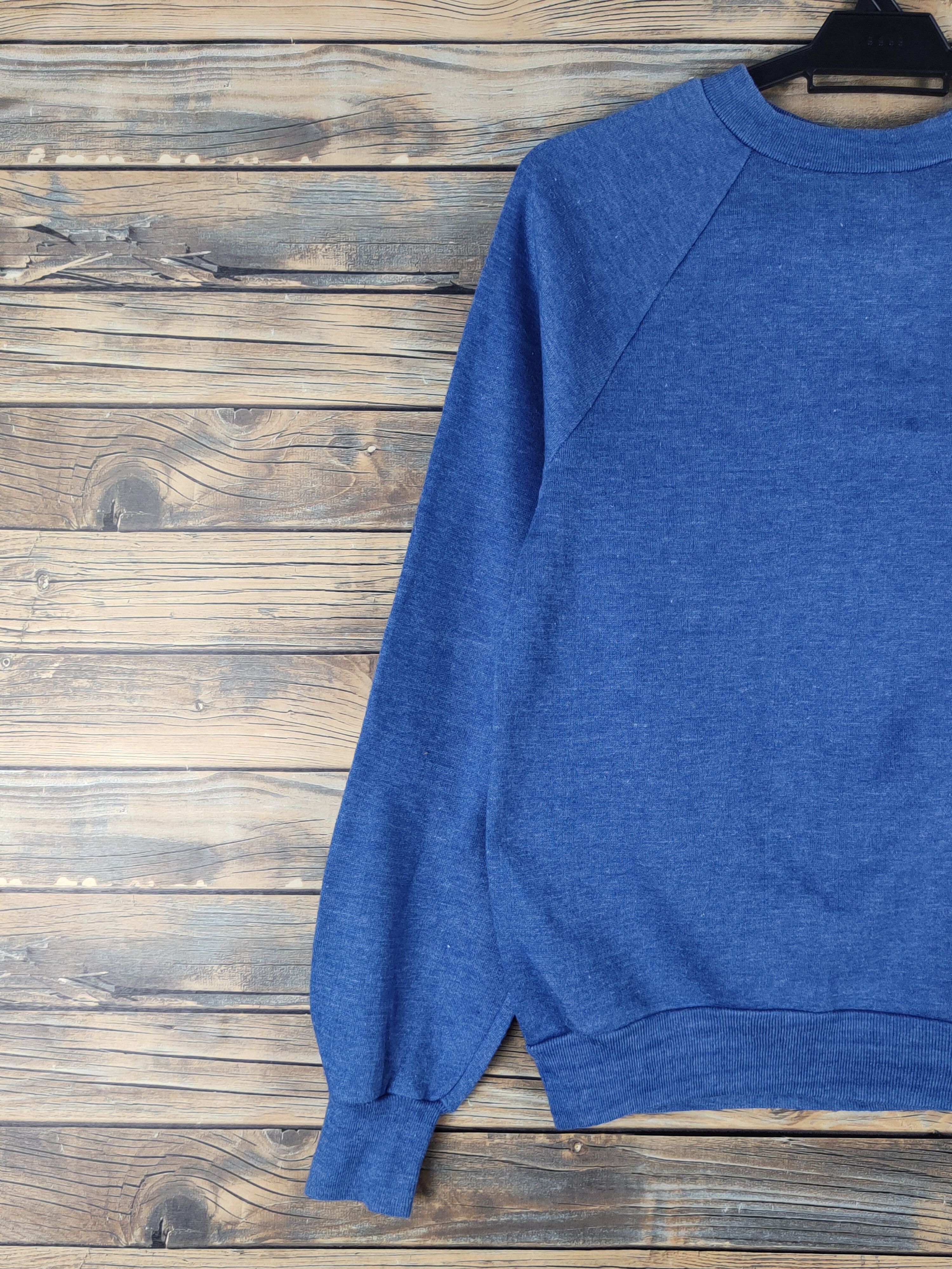 Vintage 90' Healthknit vintage plain Blue Sweatshirts #W1369 Size US S / EU 44-46 / 1 - 3 Thumbnail