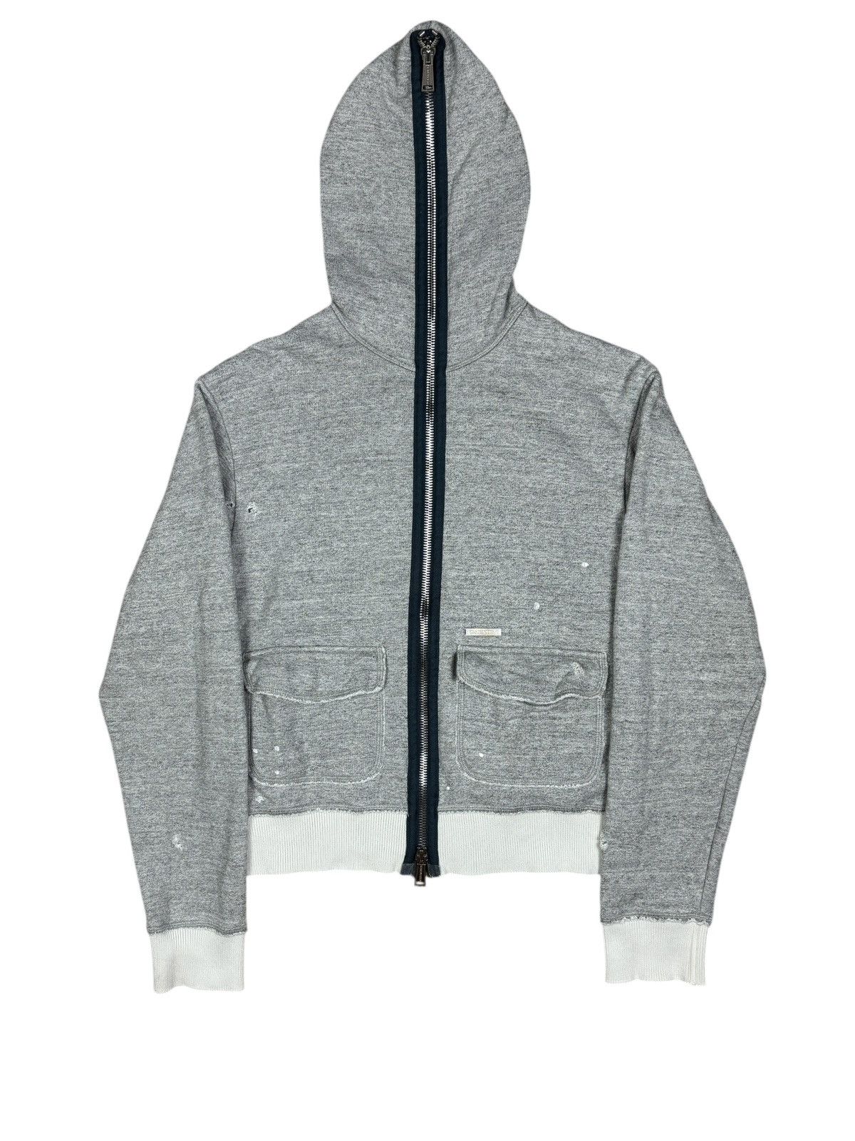 Dsquared2 2000s Dsquared2 Distressed Full Zip Hoodie Size US S / EU 44-46 / 1 - 2 Thumbnail