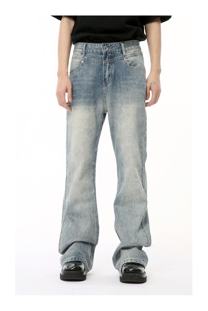 Vintage Japanese style retro distressed patchwork flared jeans Size US 32 / EU 48 - 1 Thumbnail