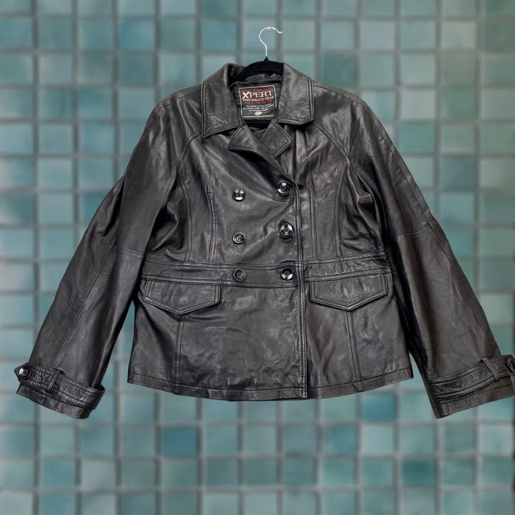 Doublet Xpert Jacket Womens XL Motorcycle Leather Black Double Breasted Button Front Short Coat Size XL / US 12-14 / IT 48-50 - 1 Thumbnail