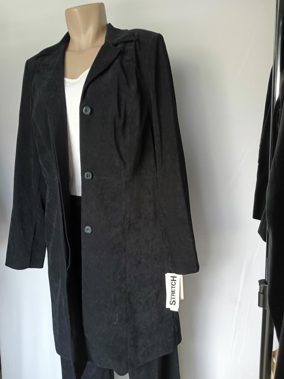 Designer Amanda Smith Petite Black Stretch Blazer Set Size L / US 10 / IT 46 - 2 Thumbnail