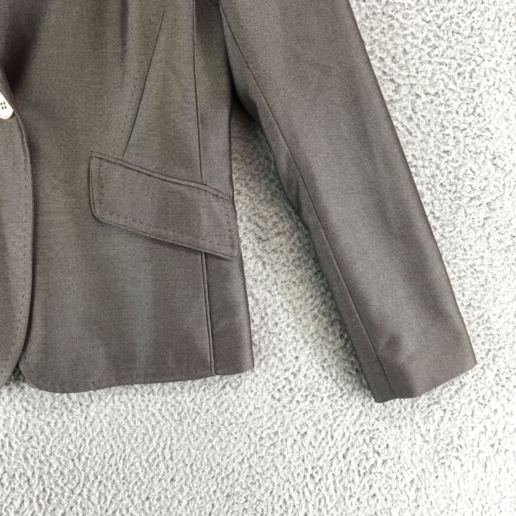 Calvin Klein Calvin Klein Blazer Jacket Womens 2 Grey Solid V Neck Collar Long Sleeve Formal Clothing Ladies Blazer Mens Women Size XS / US 0-2 / IT 36-38 - 3 Thumbnail