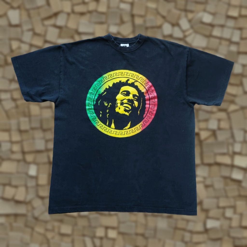 Vintage VINTAGE Bob Marley MUSIC PRO TEAM REGGAE RASTA 90s Y2K BLACK T SHIRT Mens 2XL Size US XXL / EU 58 / 5 - 1 Thumbnail