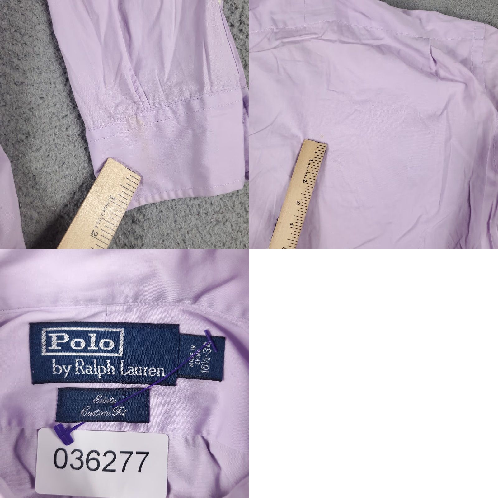 Ralph Lauren Ralph Lauren Dress Shirt 16.5 Purple Button-Down Long Sleeve Cotton Casual Formal Mens Size 42R - 8 Thumbnail