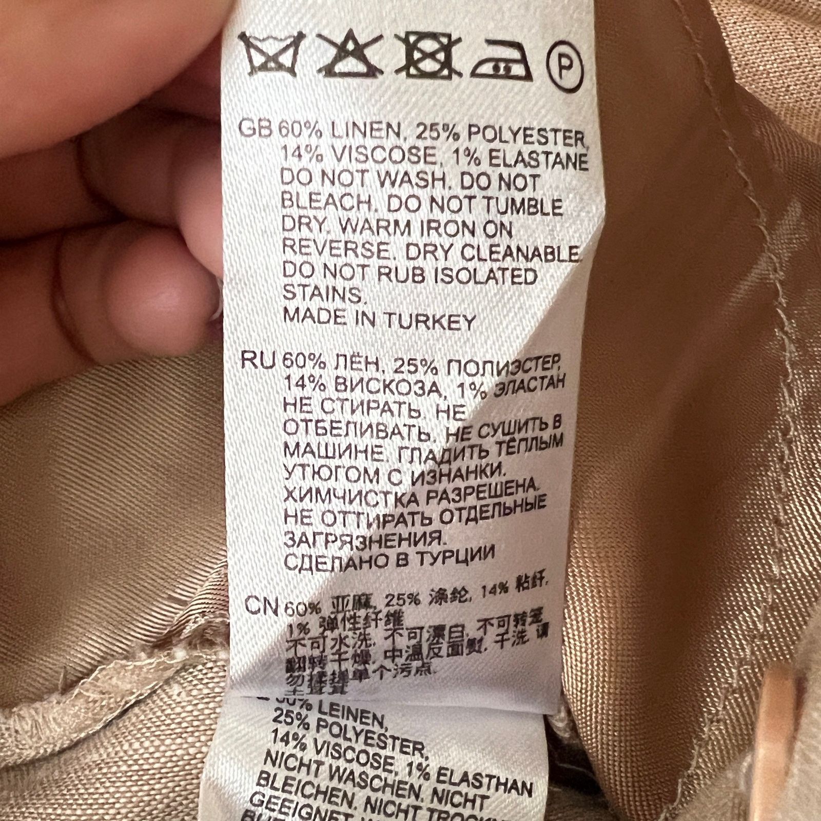 Reiss REISS Womens Cargo Style Linen Blend Trousers Size 10 Size 32" / US 10 / IT 46 - 9 Thumbnail