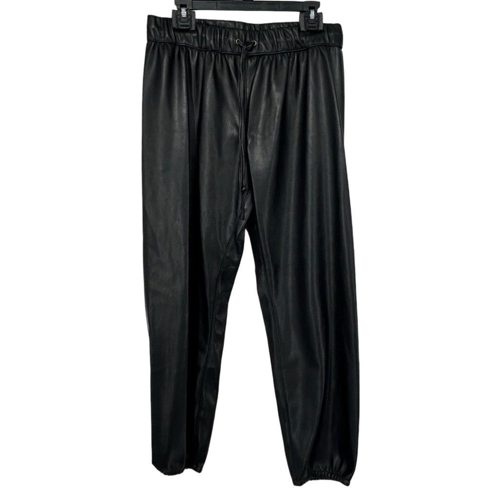 Enza Costa ENZA COSTA FAUX LEATHER JOGGER PANTS SIZE L STREETWEAR Size 31" - 6 Thumbnail