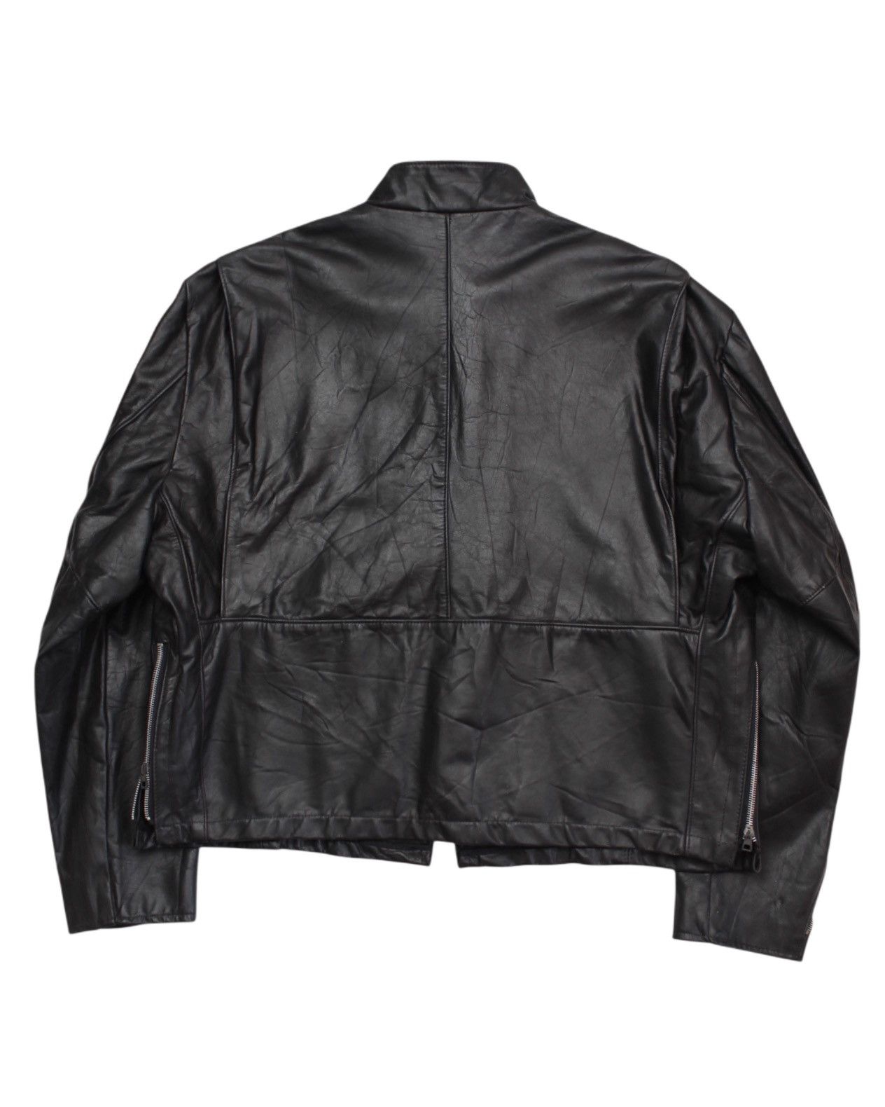 Schott 1980S SCHOTT NYC BLACK CAFE RACER LEATHER JACKET Size US XL / EU 56 / 4 - 2 Thumbnail