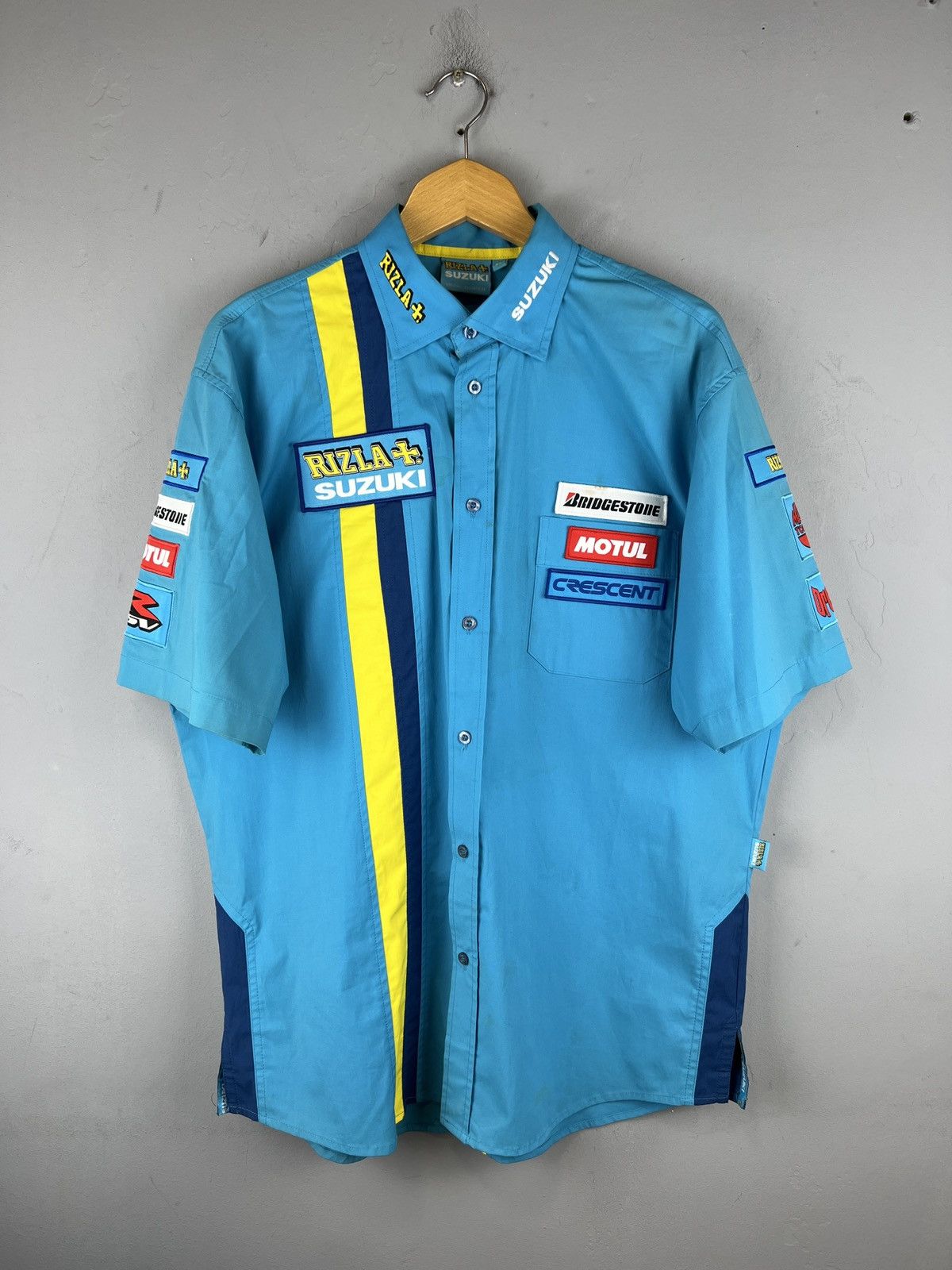 Vintage SUZUKI MOTOSPORT RUZLA + RACING MOTO GP WORKWEAR TEAM SHIRT Size US XL / EU 56 / 4 - 1 Thumbnail