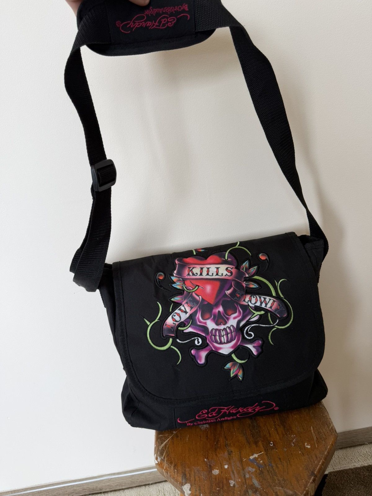 Ed Hardy Ed Hardy Y2K Goth Crossbody Messenger bag dexter type Size ONE SIZE - 3 Thumbnail