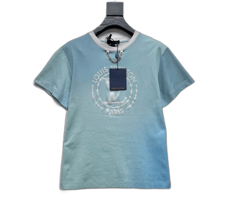 Louis Vuitton LOUIS VUITTON Blue Logo Print Short Sleeve Top Size S / US 4 / IT 40 - 1 Thumbnail