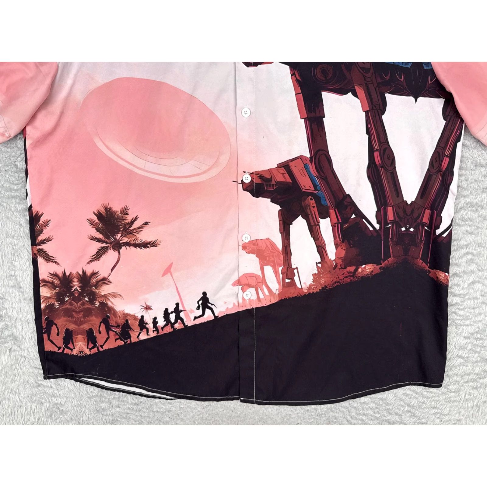 Star Wars HOO Shirt Mens 2XL Multicolor Short Sleeve Hawaiian Button Up Star Wars AT-AT Size US XXL / EU 58 / 5 - 5 Thumbnail