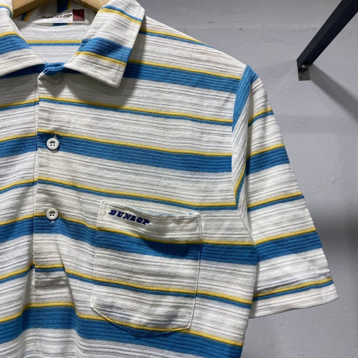 Dunlop × OVER THE STRiPES × Vintage 💥80s Single Stitch Stripes Polos Size US XS / EU 42 / 0 - 3 Thumbnail