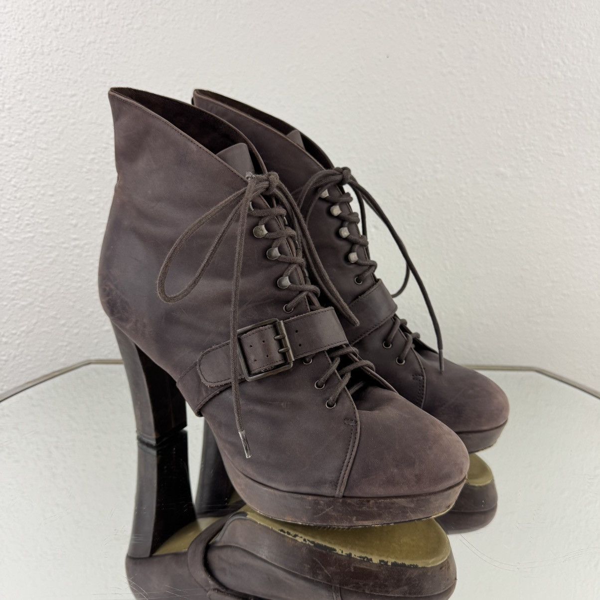 Seychelles SEYCHELLES Brown Leather Under Construction Ankle Boots Size US 10 / IT 40 - 5 Thumbnail