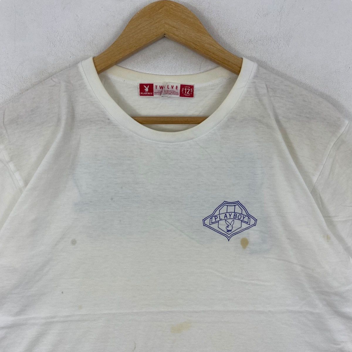 Playboy × Vintage Vintage 80's PLAYBOY TWELVE STAFF Tee Shirt Medium Size Size US M / EU 48-50 / 2 - 5 Thumbnail