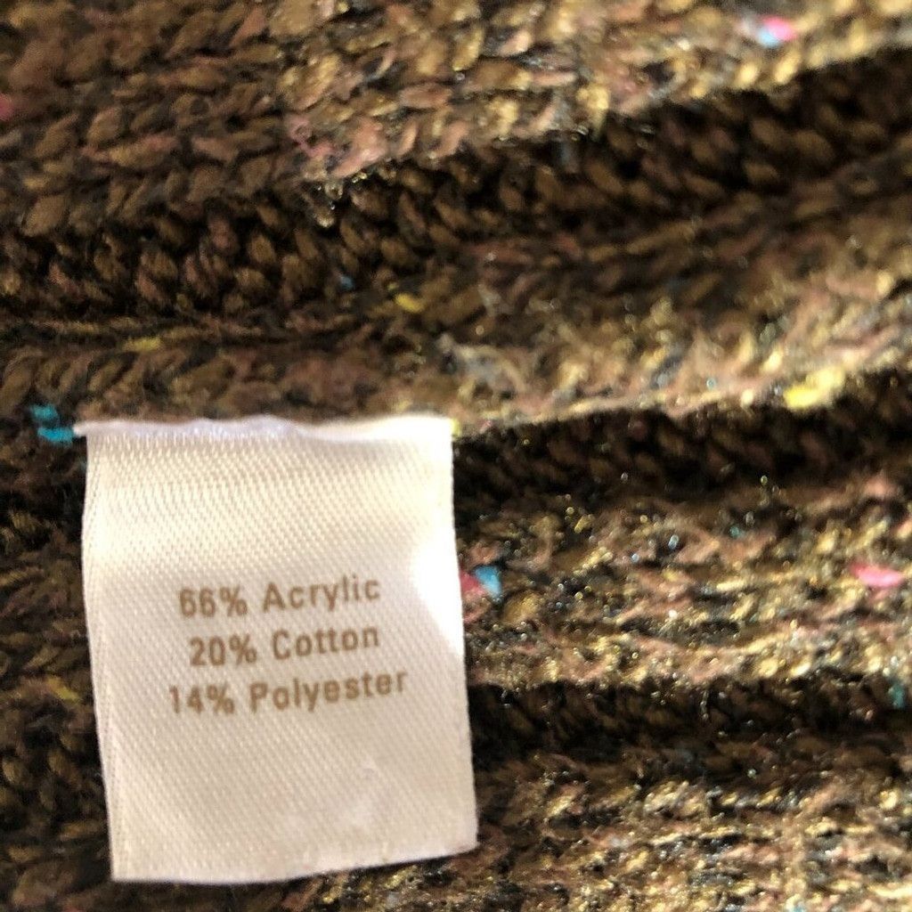Vintage 90s Y2K ribbed knit brown cotton sweater stretchy Sz M L Size L / US 10 / IT 46 - 8 Thumbnail