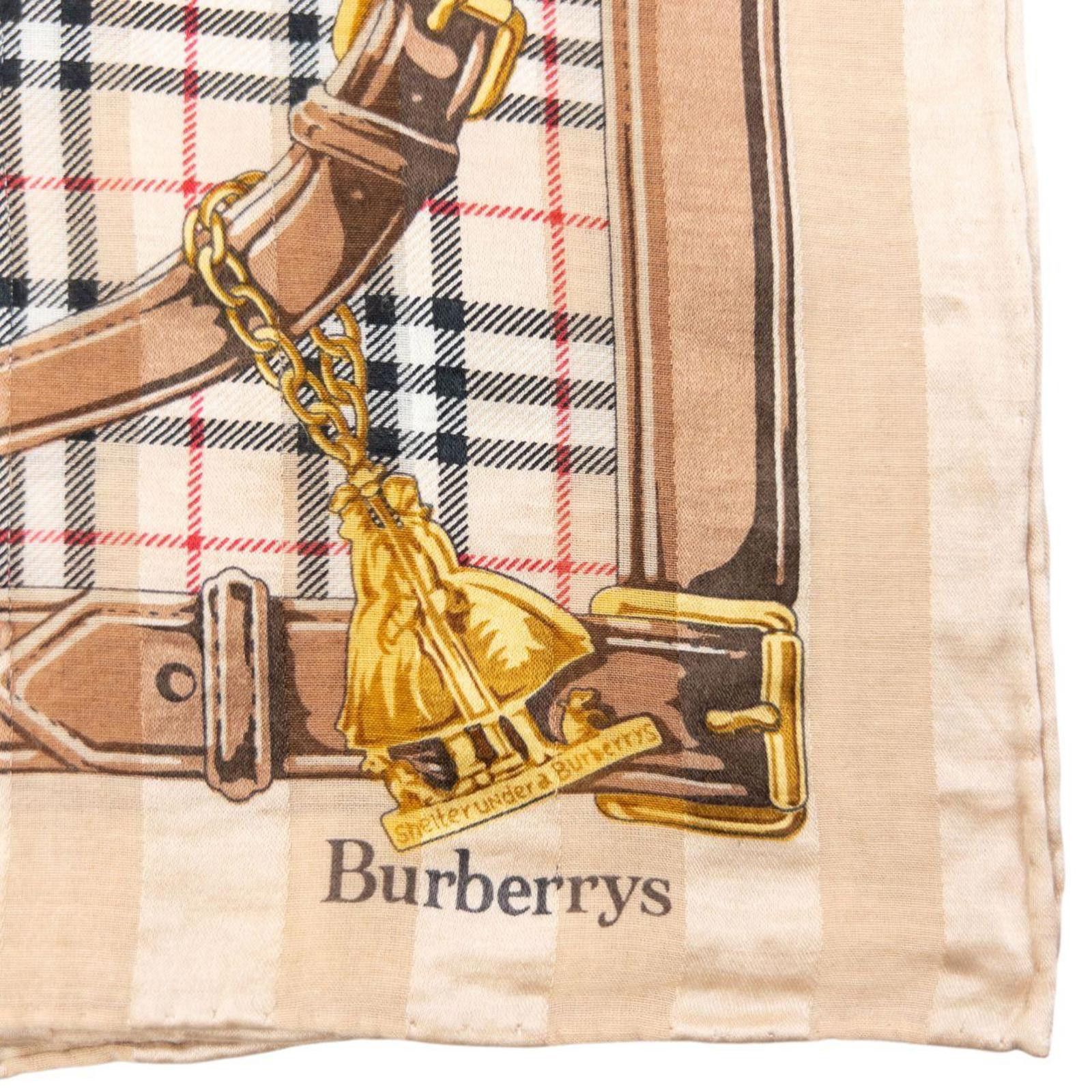 Burberry Vintage 90s Burberry Nova Check Buckle Print Silk Scarf Size ONE SIZE - 3 Thumbnail