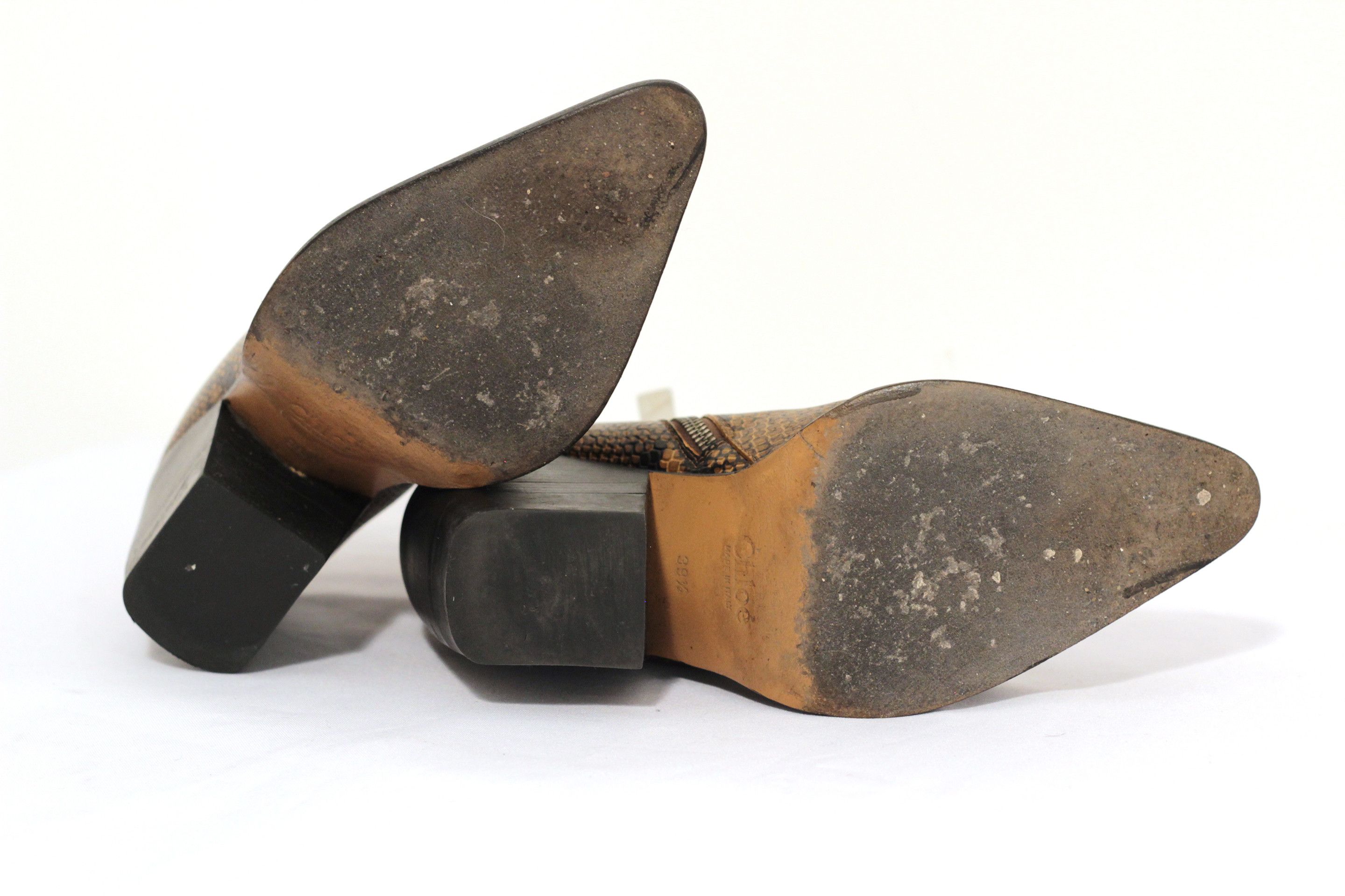 Chloe Chloé Rylee leather cowboy boots brownblack snakeskin EU39.5 Size US 8.5 / IT 38.5 - 10 Thumbnail