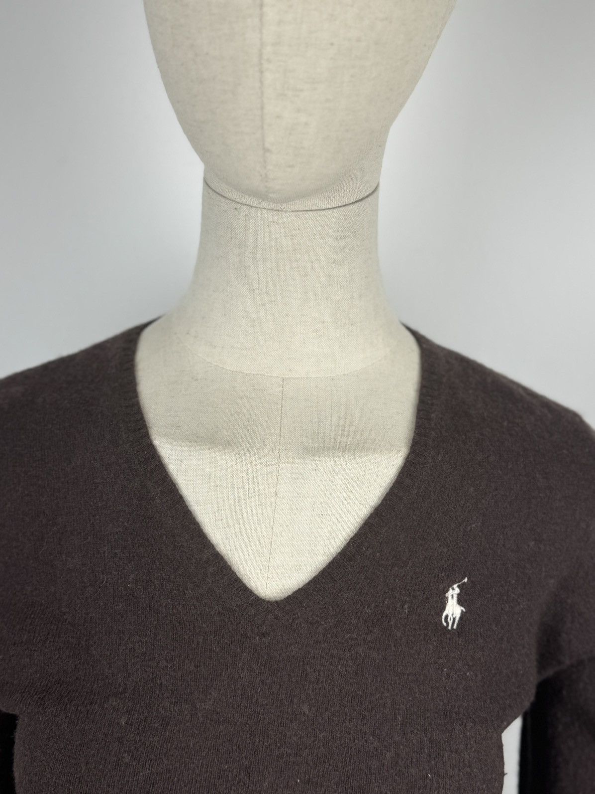 Polo Ralph Lauren × Vintage Women’s Vintage Ralph Lauren Sport Merino Wool V-Neck Size L Size L / US 10 / IT 46 - 3 Thumbnail