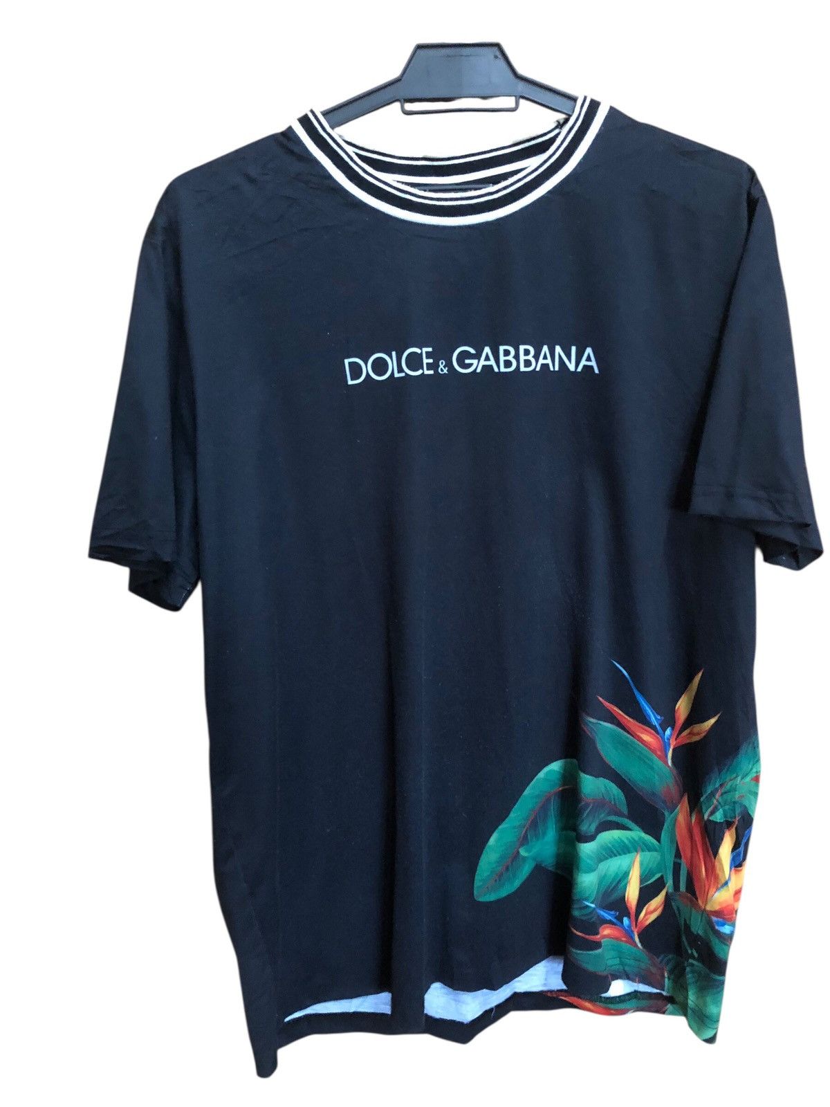 Dolce & Gabbana Dolce & Gabbana big logo floral motif T shirt Size US M / EU 48-50 / 2 - 1 Thumbnail