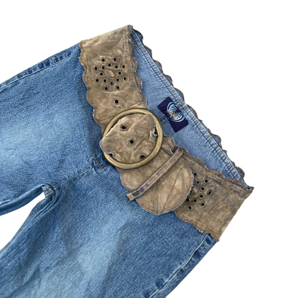 Hysteric Glamour ANGELS WASHED GENUINE LEATHER BELT FLARE PANTS Size 26" / US 2 / IT 38 - 7 Thumbnail