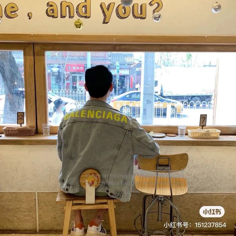 Balenciaga Balenciaga Light Blue Washed Destroyed Back Embroidered Lo Size US L / EU 52-54 / 3 - 5 Thumbnail