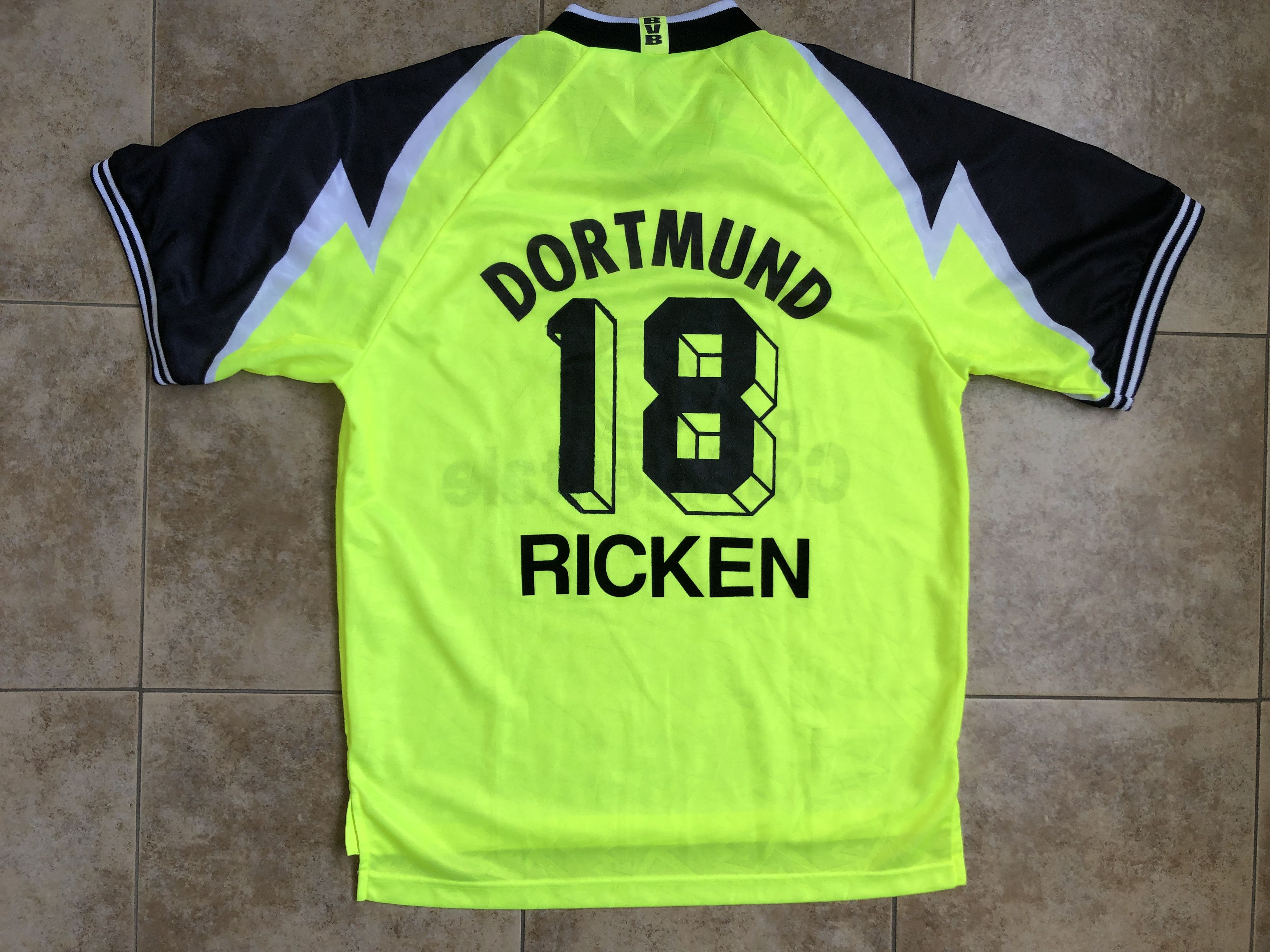 Nike Borussia Dortmund Home Football Shirt 1995-1996 #18 Ricken Size US L / EU 52-54 / 3 - 12 Thumbnail