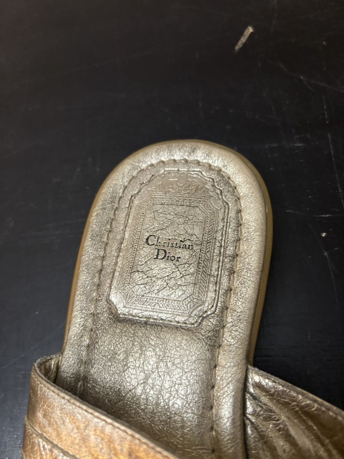 Dior Christian Dior CD Logo Strap Sandals Metallic Gold Size US 7 / IT 37 - 7 Thumbnail