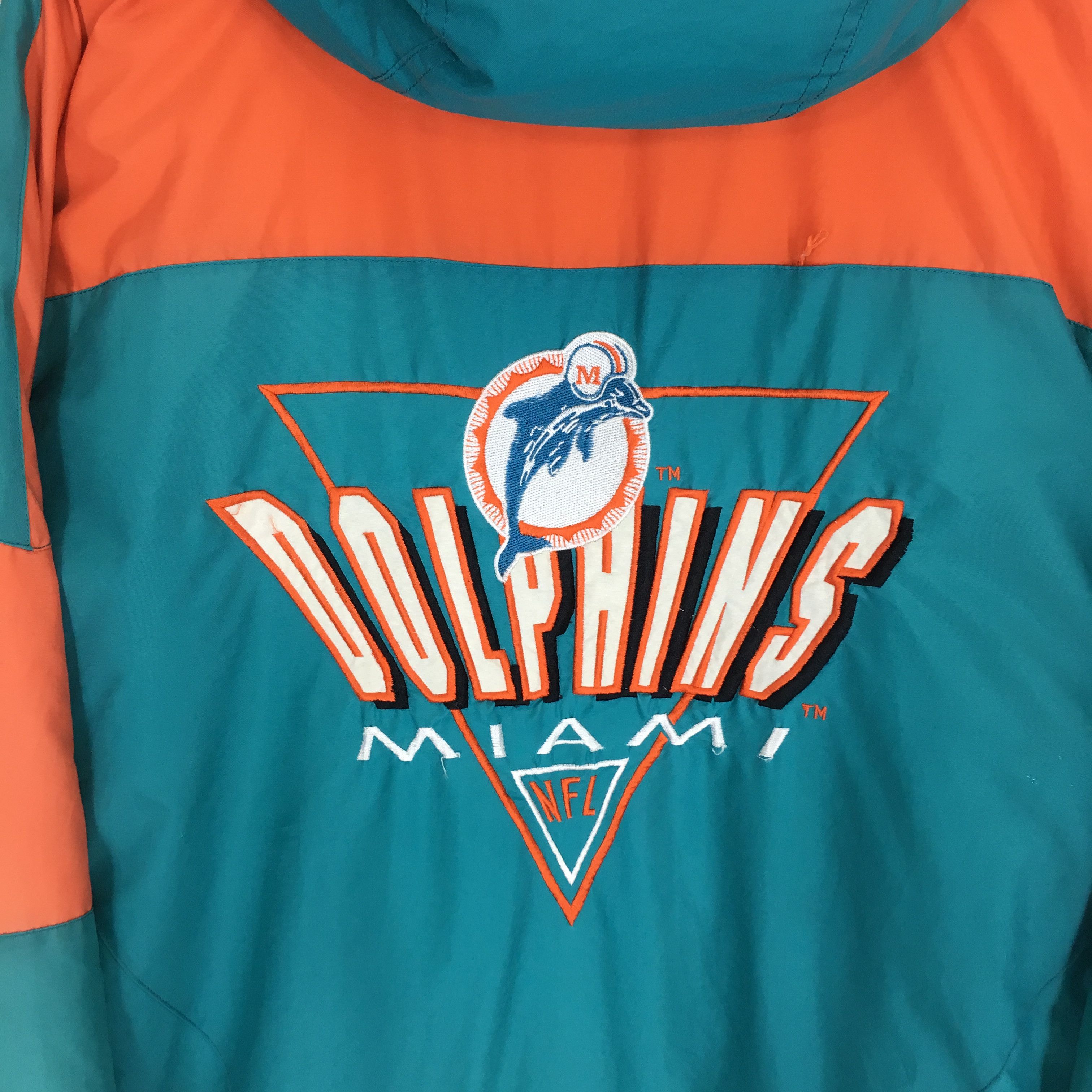 NFL Vintage 90's Miami Dolphins NFL Football Bomber Jacket Size US L / EU 52-54 / 3 - 8 Thumbnail