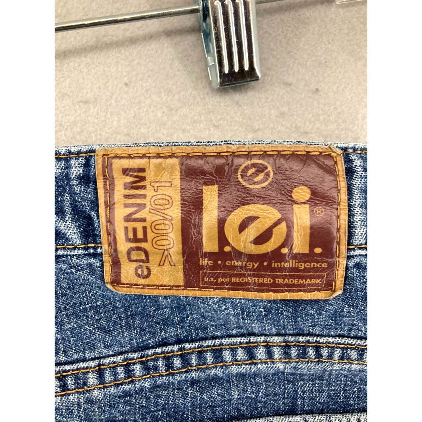 Vintage LEI Skirt Womens Denim Mini Blue Vintage Cotton Mexico Made 1 Short 90s Retro Pockets Size 25" / US 0 / IT 36 - 7 Thumbnail