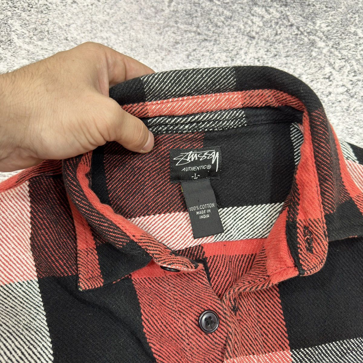 Stussy × Vintage Stussy Vintage Mens Flannel Overshirt L size Size US L / EU 52-54 / 3 - 8 Thumbnail