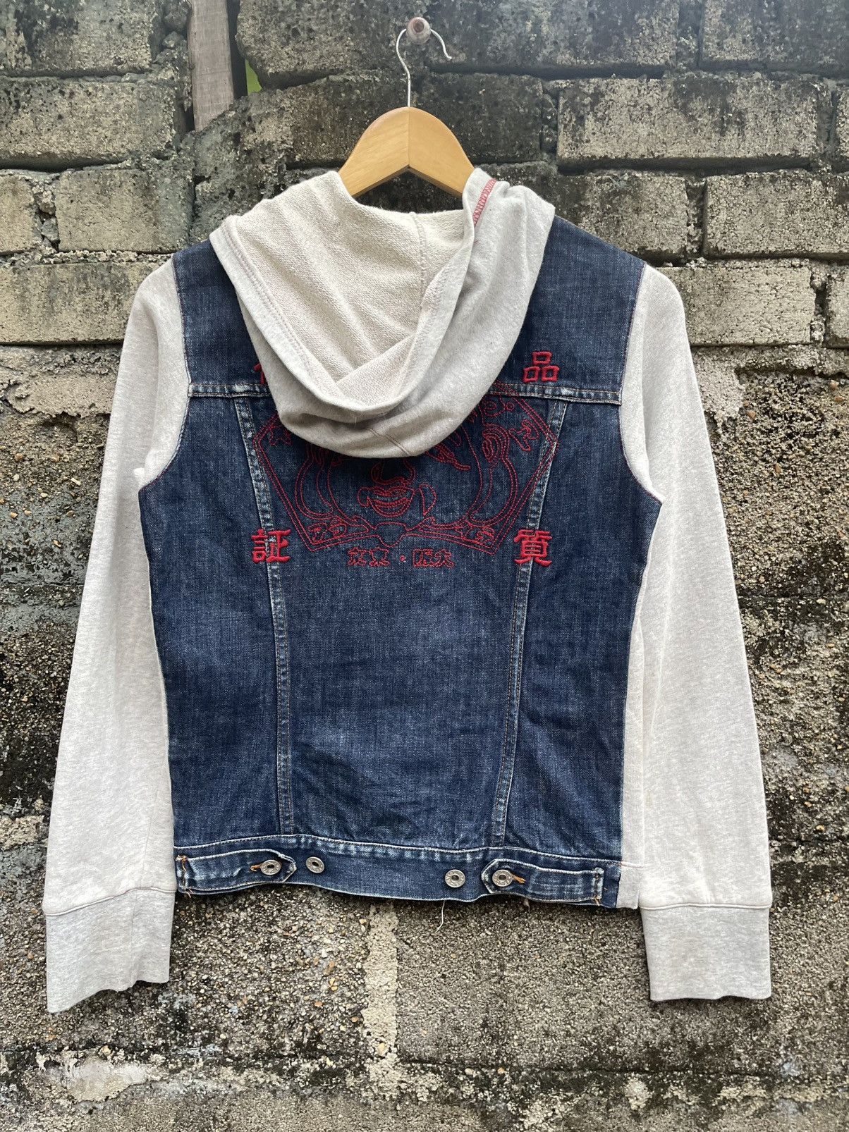 Evisu Rare Evisu Bonsai Hood Jacket Denim Back Panel Made in Italy Size S / US 4 / IT 40 - 1 Thumbnail