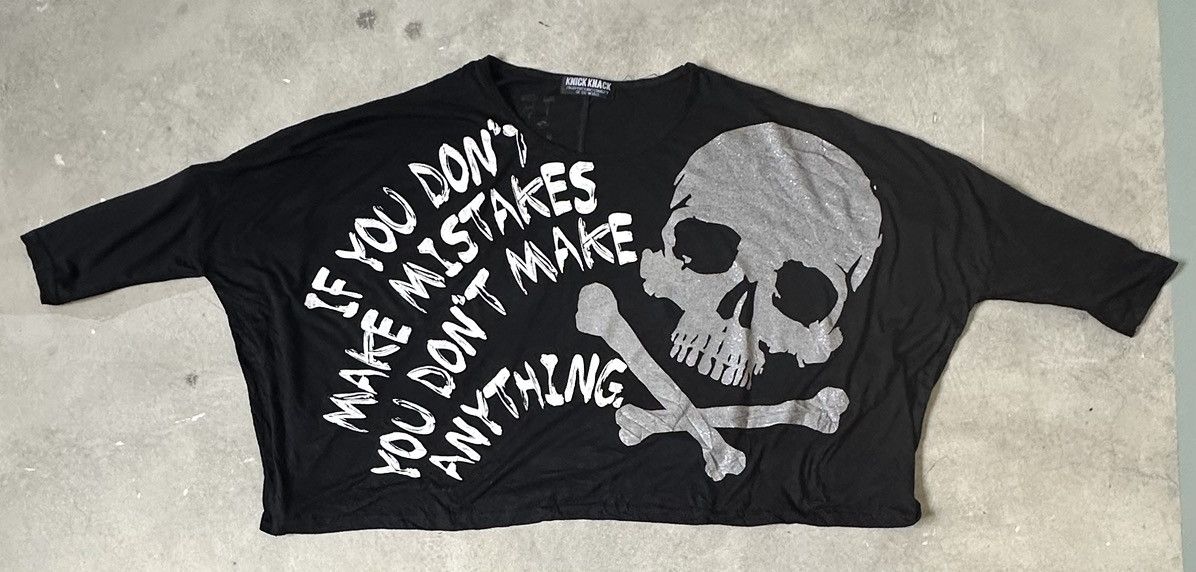 Japanese Brand KNICK KNACK SKULL AVANT GARDE CROP TOP Size L / US 10 / IT 46 - 1 Thumbnail