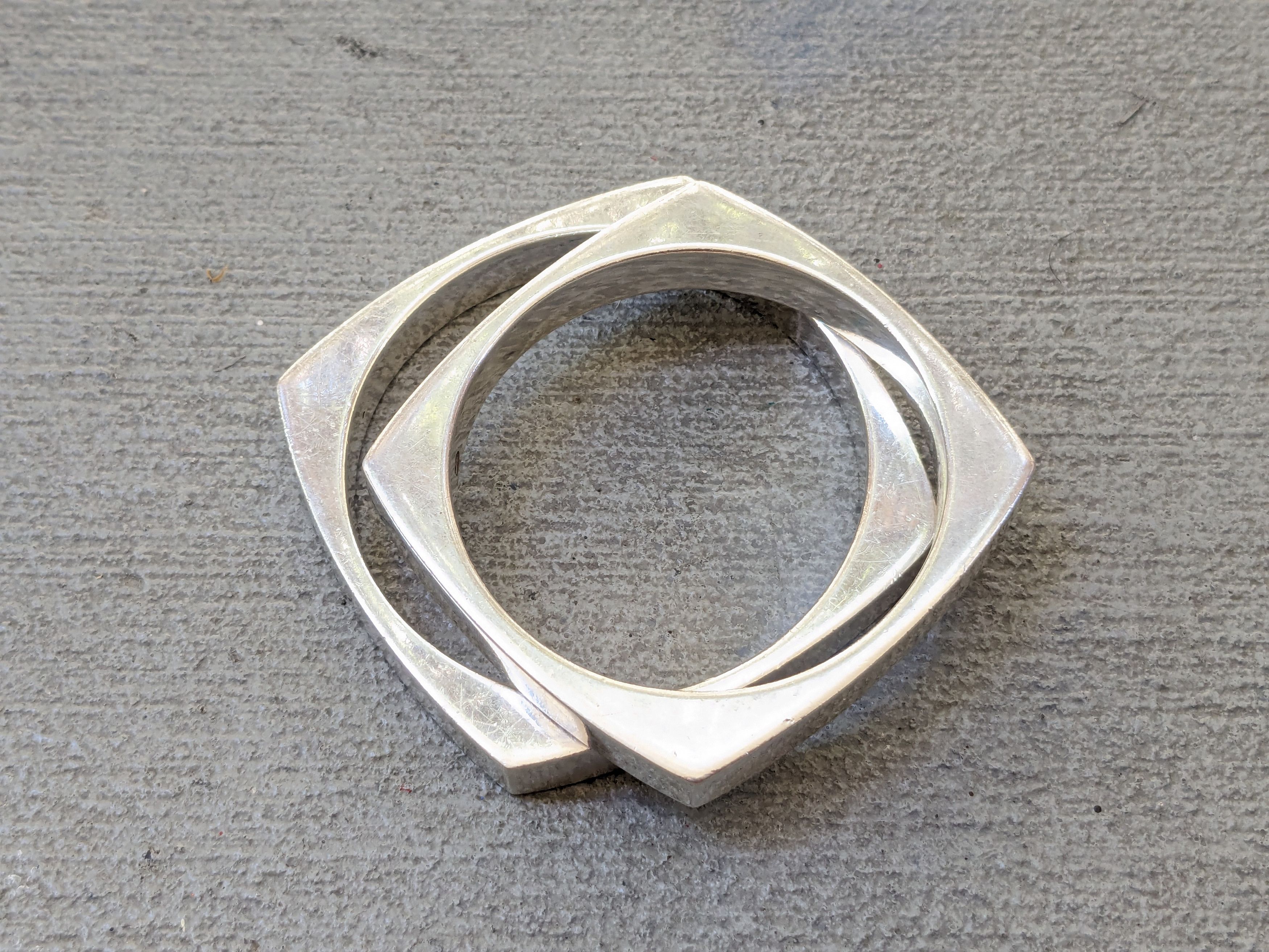 Gucci × Tom Ford × Vintage Gucci Sterling Silver Bracelet Modern Industrial 7.25 Bangle Size ONE SIZE - 2 Thumbnail