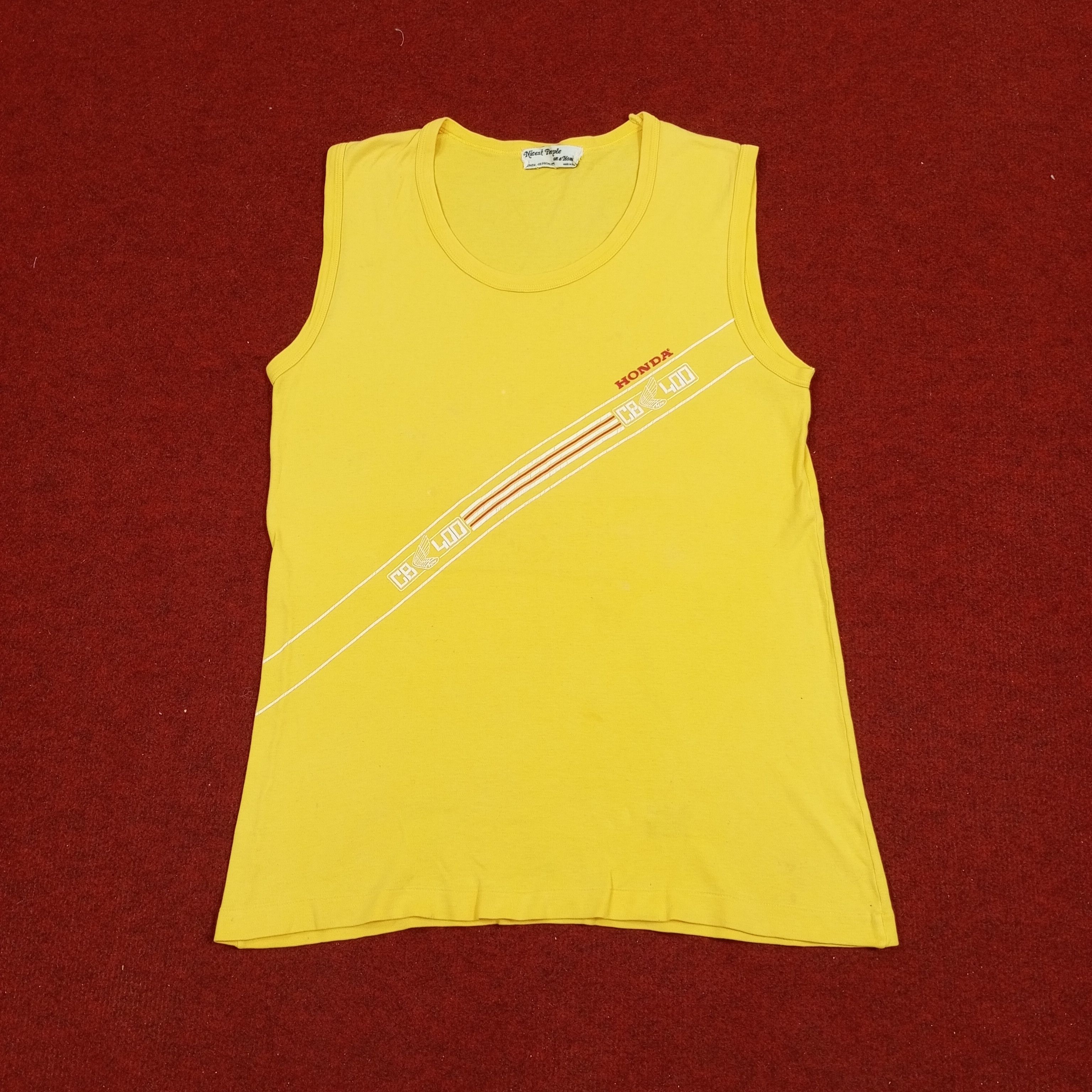 Honda × Vintage Honda CB 400 Japanese Brand Sleeveless Tshirt Size US S / EU 44-46 / 1 - 1 Thumbnail