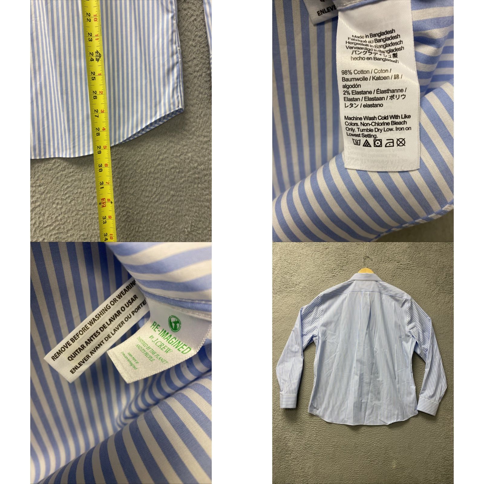J.Crew VINTAGE J.CREW Men's Button-Up Shirt XL Slim Fit Blue Stripes Long Sleeve Office Casual Size US XL / EU 56 / 4 - 8 Thumbnail