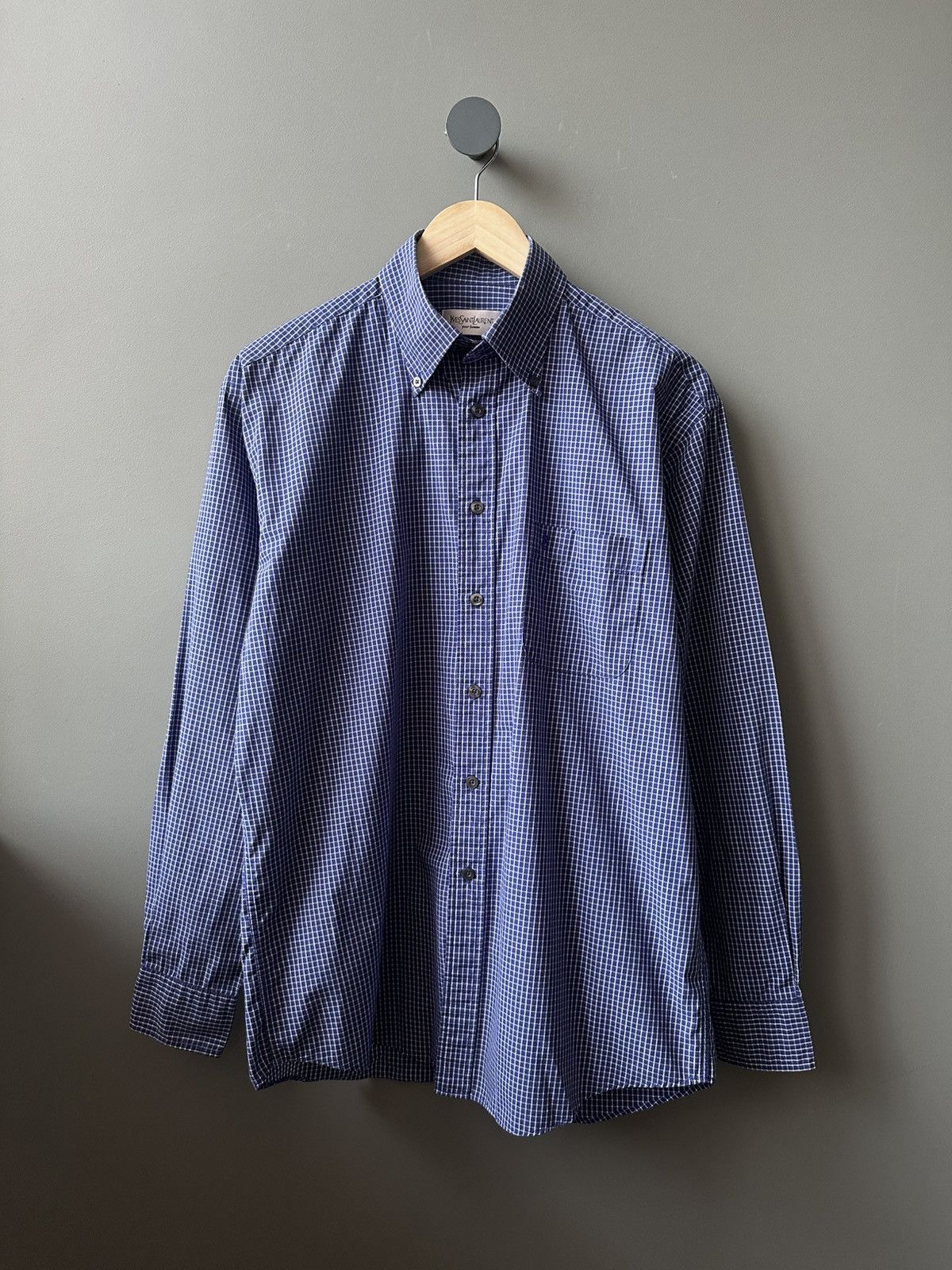 Yves Saint Laurent Yves Saint Laurent Check Shirt Size 39 Size US M / EU 48-50 / 2 - 1 Thumbnail