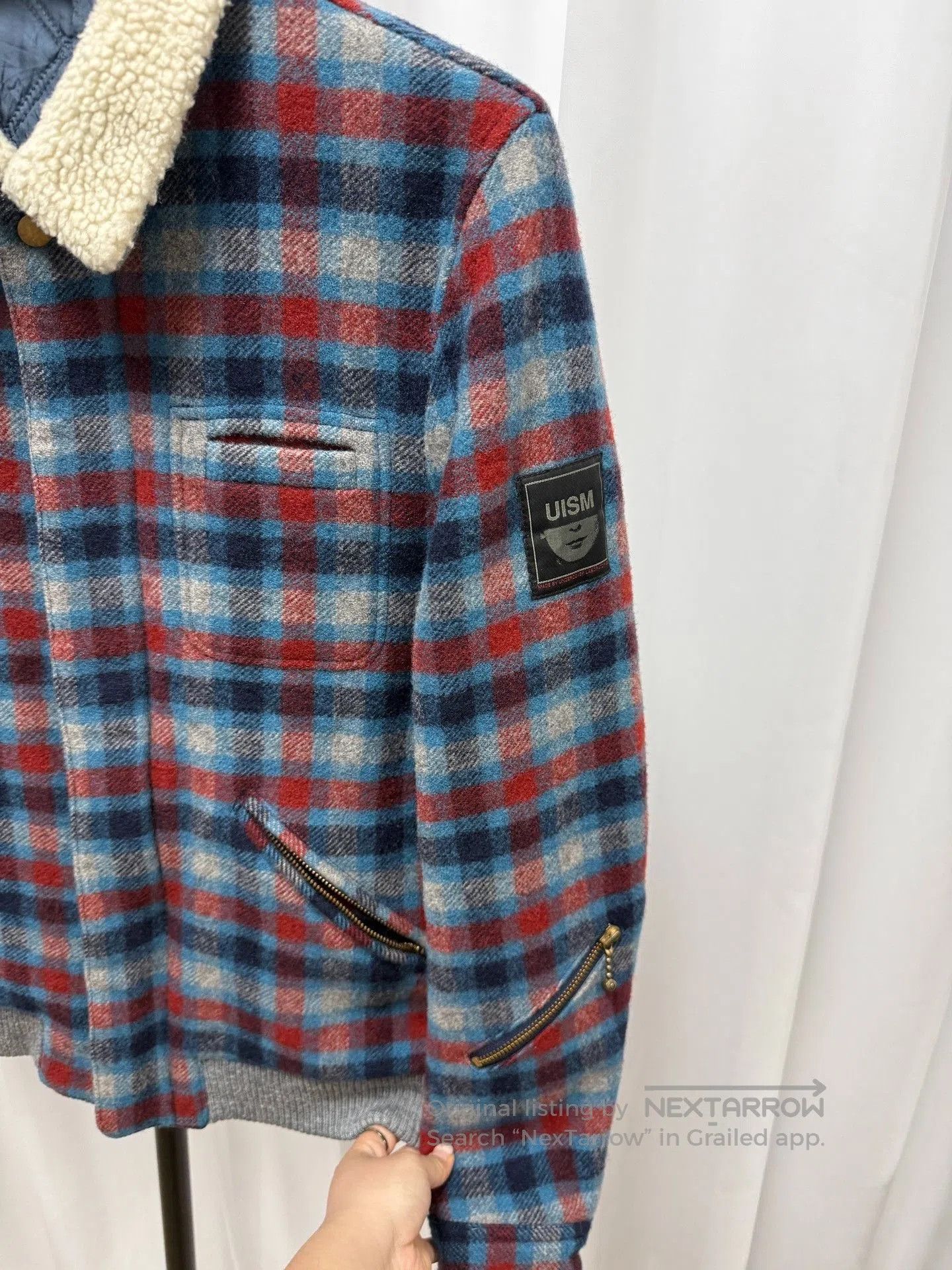 Undercover Undercover Checked Shearling Collar Jacket. Size US L / EU 52-54 / 3 - 3 Thumbnail