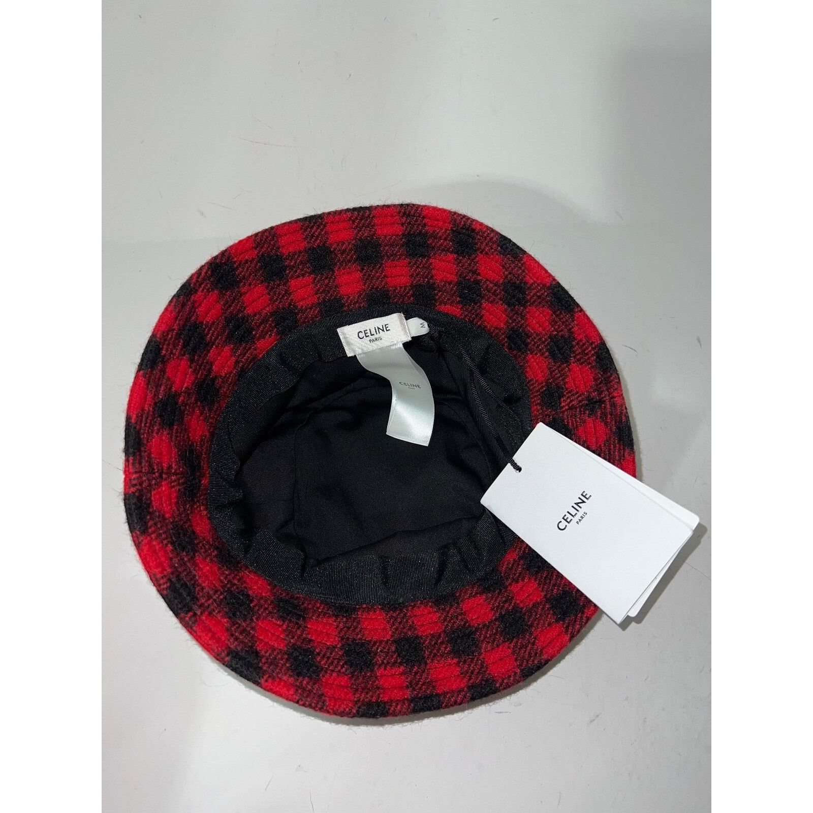 Celine Celine Paris Checkered Check Wool Sun Fall Bucket Hat M Size ONE SIZE - 9 Thumbnail