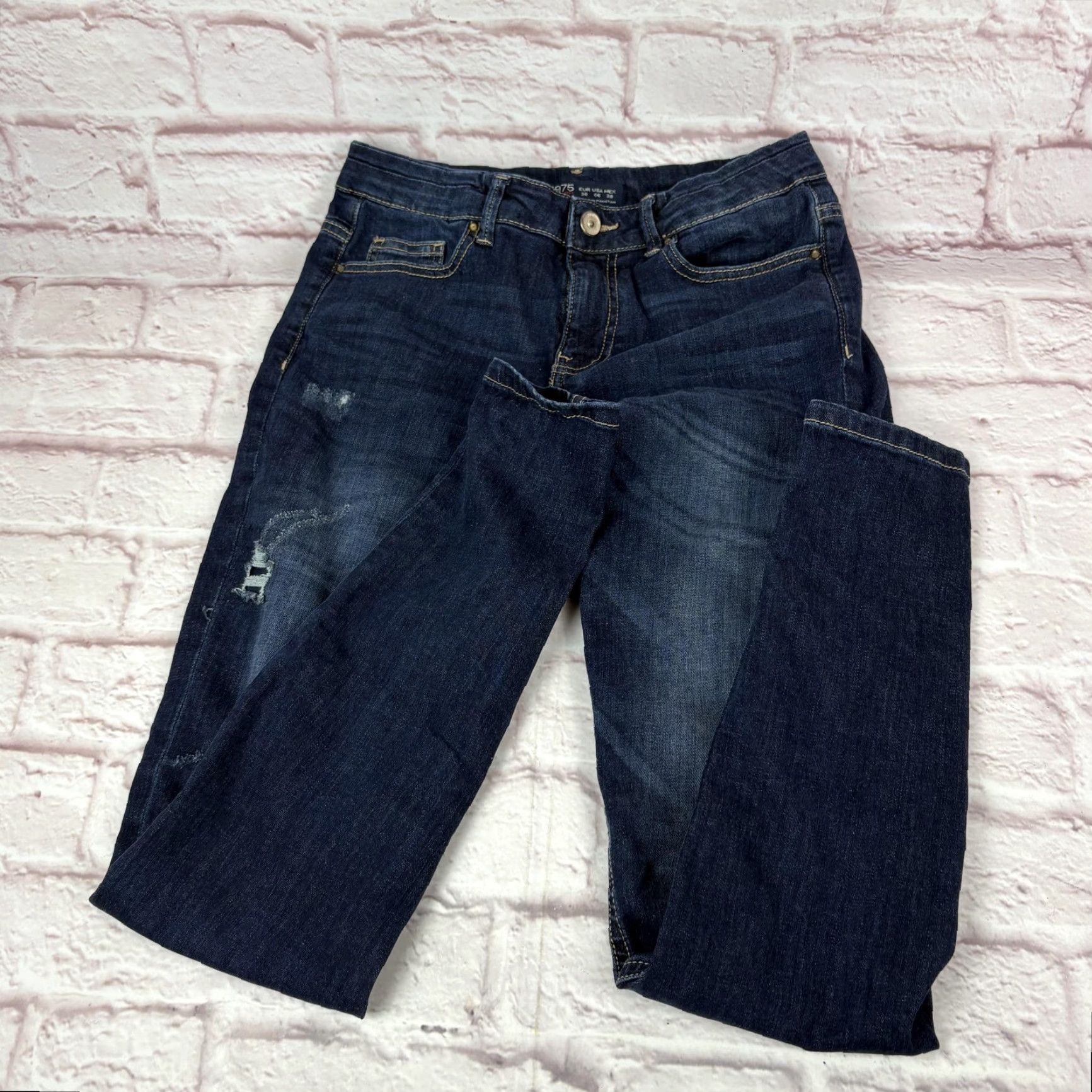 Zara Zara Z1975 Jeans Womens Slim Straight Mid Rise Dark Wash Blue 28x29 Denim Size 28" / US 6 / IT 42 - 2 Thumbnail