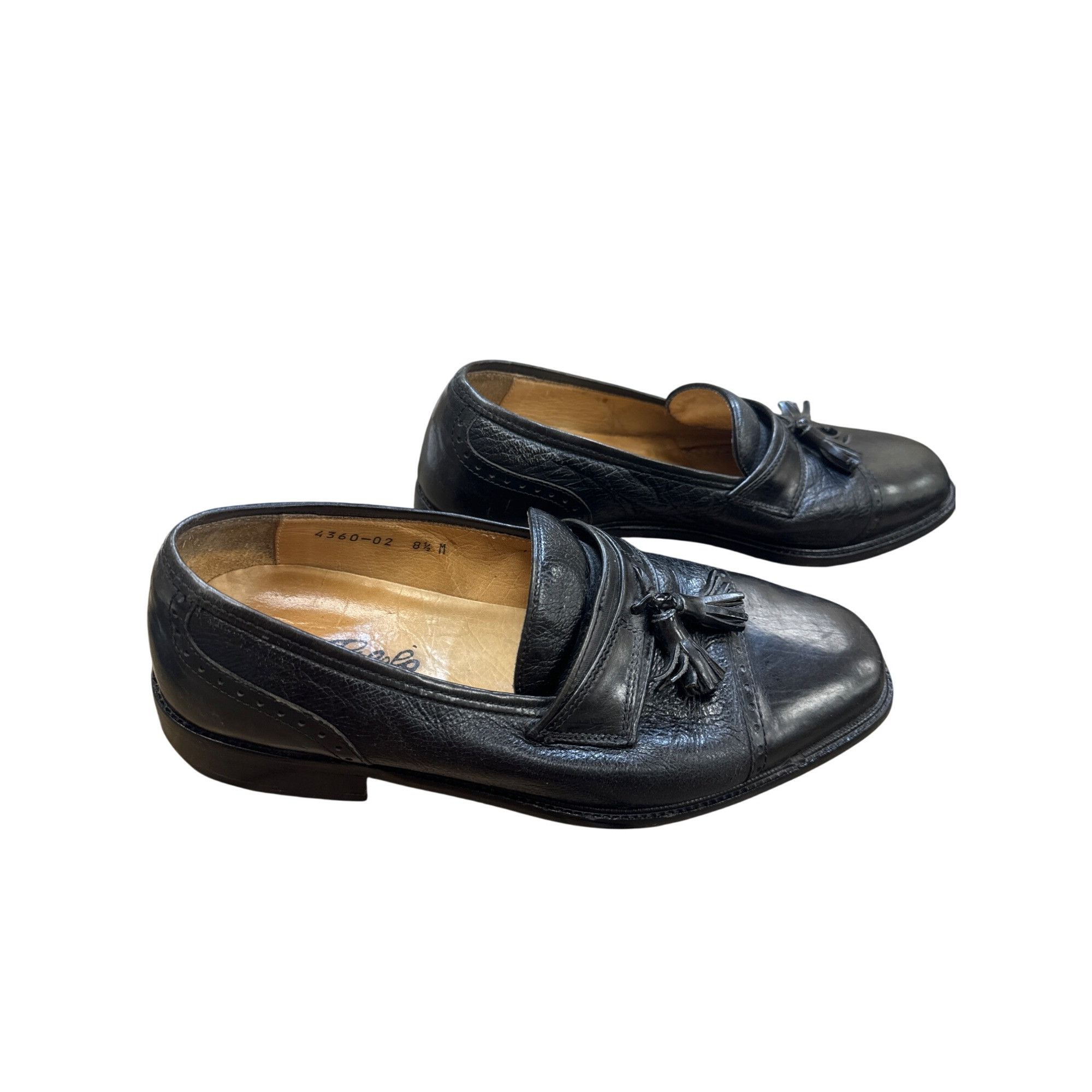 Other Vito Rufolo Italian Mens Black Leather Tassel Slip-On Loafer Size US 8.5 / EU 41-42 - 4 Thumbnail