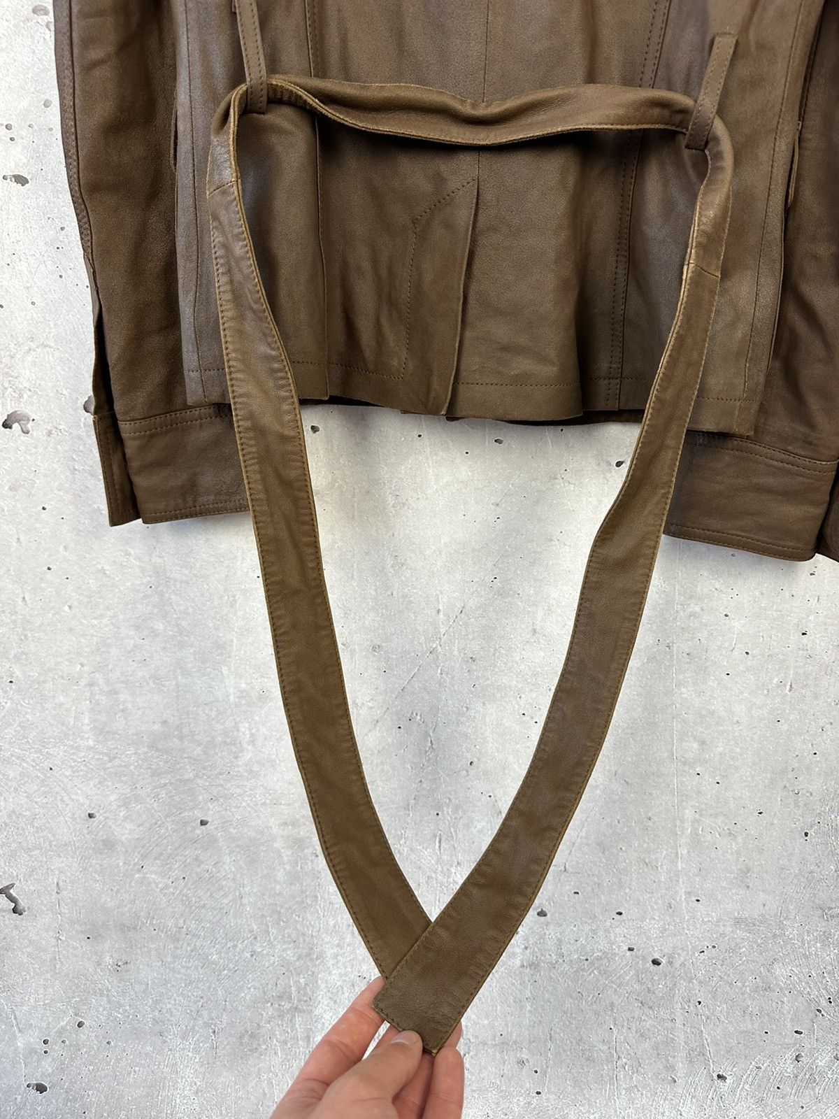 Weekend Max Mara Max Mara Weekend Brown Leather Buttons Jacket With Belt Size M / US 6-8 / IT 42-44 - 12 Thumbnail