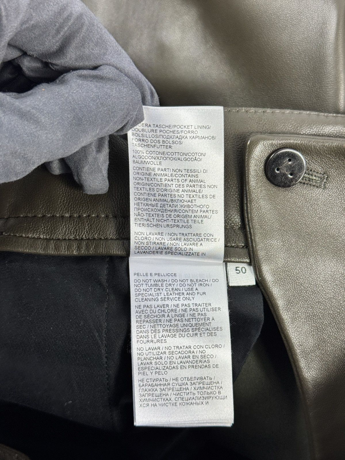 Bottega Veneta KHAKI NAPPA LEATHER PANTS Size US 34 / EU 50 - 9 Thumbnail