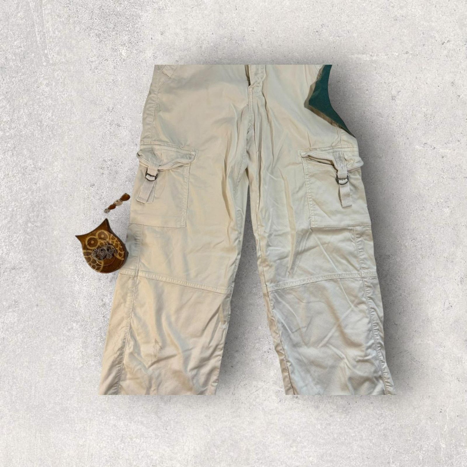 American Eagle Outfitters American eagle cream linen cargo pants Size 25" / US 0 / IT 36 - 3 Thumbnail