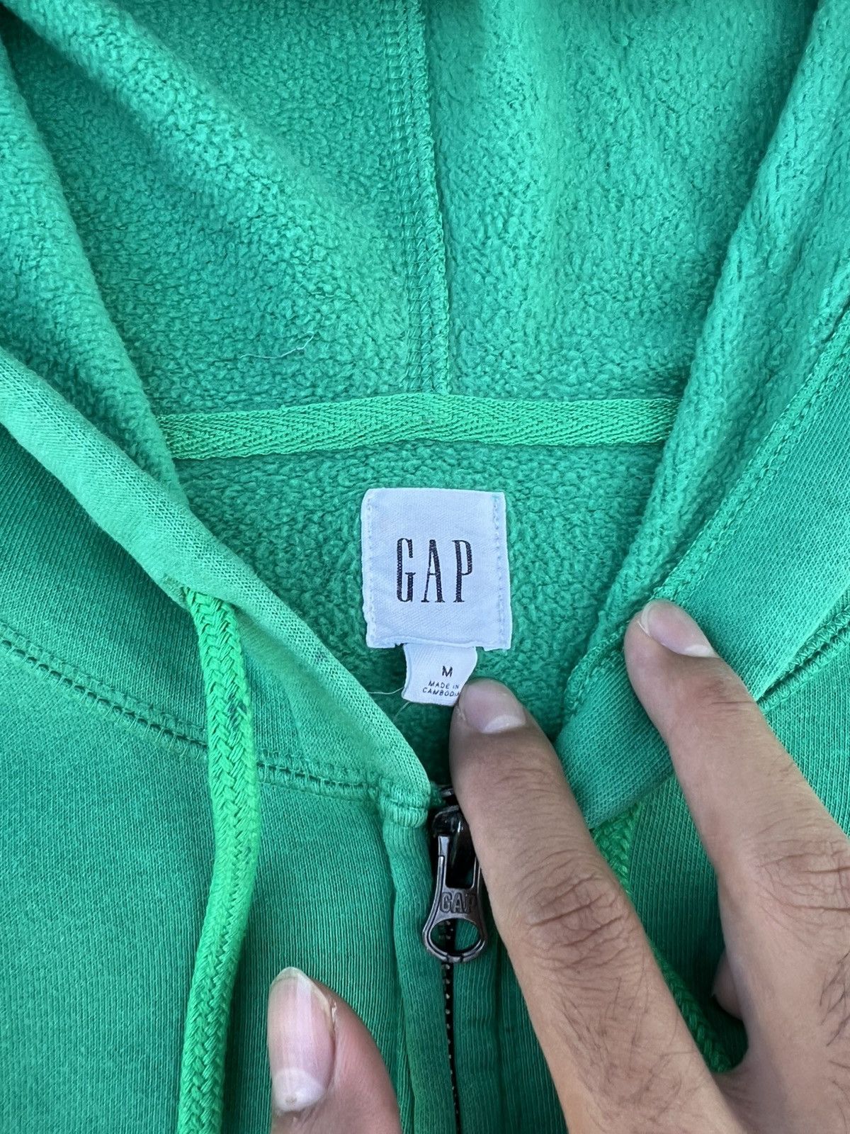 Gap Vintage Y2K Gap Green Painted Zip Up Hoodie Size US M / EU 48-50 / 2 - 3 Thumbnail