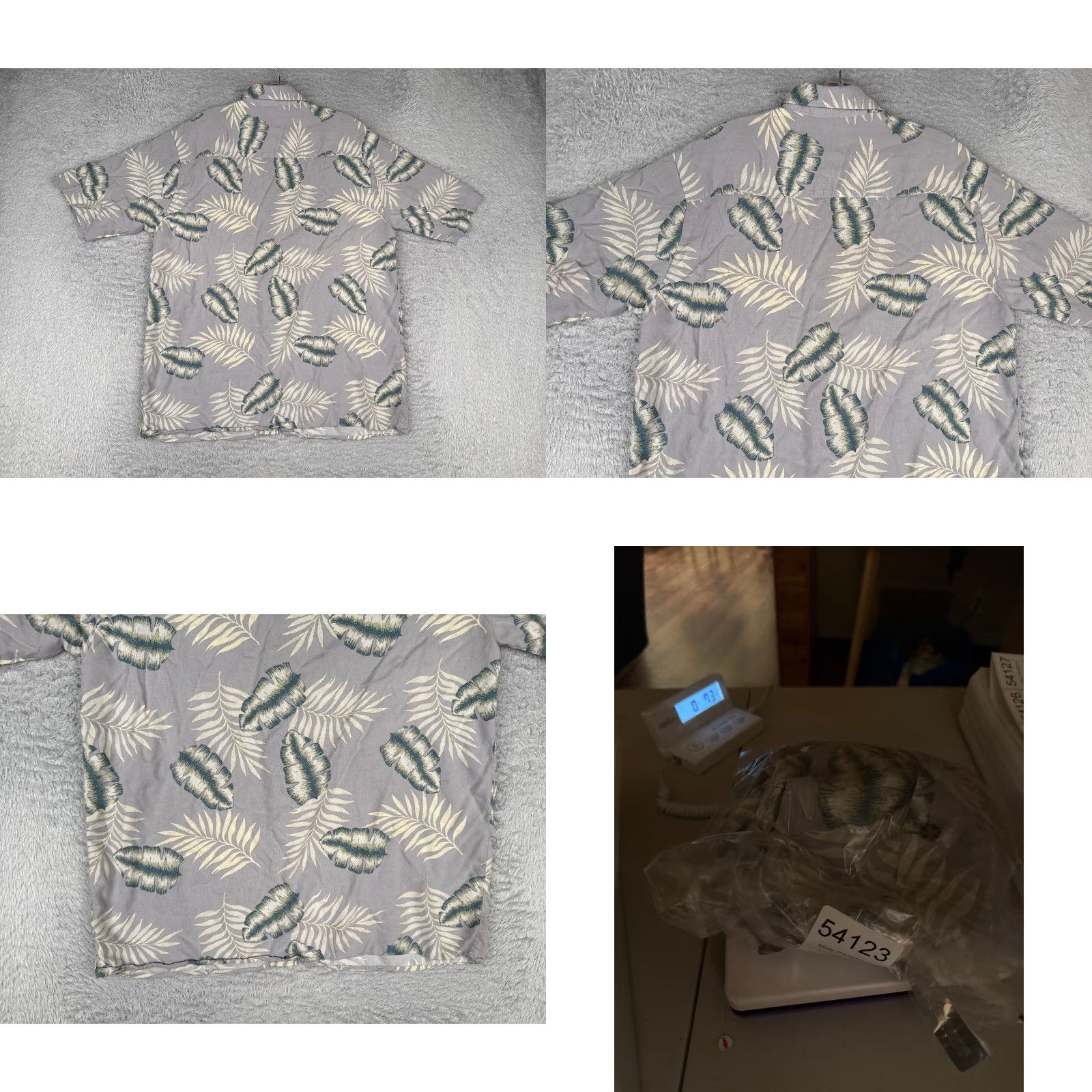 Vintage Puritan Shirt Men Medium Gray Floral Leaf Hawaiian 100% Rayon Short Sleeve Button-Up Size US M / EU 48-50 / 2 - 9 Thumbnail